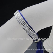 Großhandel 4 Reihen Kristall Satin Ribbon Armreifen 2014 Klammern für Leder Armband